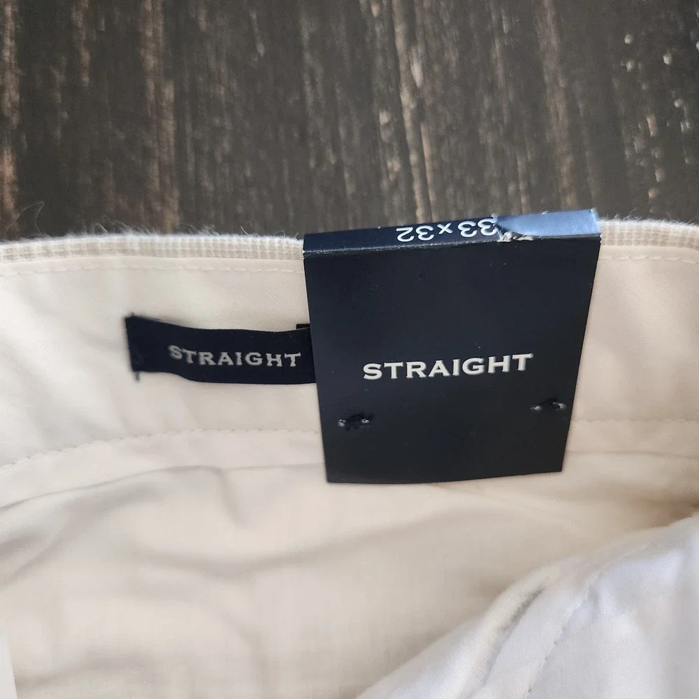 J.Crew Mens 33x32 Classic Fit Linen Trouser Beige‎ Glen Check Plaid Pants NWT